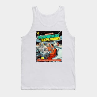 Retro Sci Fi Comic Book Astronauts Tank Top